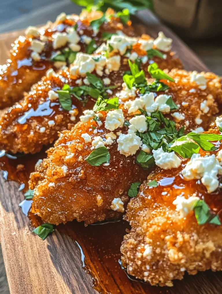 The star of our dish is, of course, the chicken. Boneless and skinless chicken breasts are preferred for this recipe as they provide a lean source of protein that cooks evenly and quickly. Their shape makes them perfect for breading and frying, allowing for a crispy exterior while keeping the inside tender and juicy. Avoiding skin also helps in keeping the dish somewhat lighter without sacrificing flavor, especially when complemented by the rich hot honey and feta.