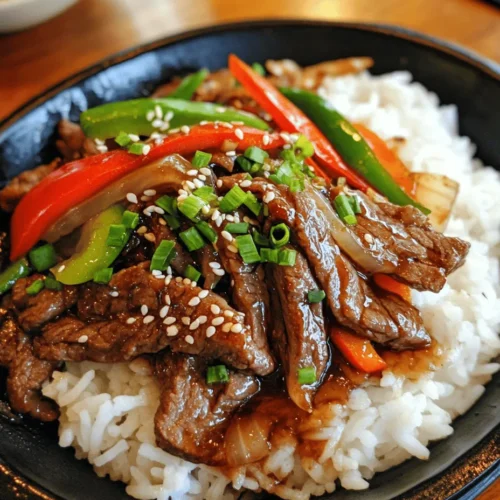 If you're on the hunt for a dish that perfectly balances quick preparation with rich, savory flavors, look no further than Sizzling Beef with Savory Oyster Sauce. This delectable recipe embodies the essence of Asian cuisine, combining tender beef sirloin with colorful vegetables and a luscious oyster sauce that will tantalize your taste buds. Ideal for busy weeknights or impressing guests at a dinner party, this dish not only delivers on taste but also on nutritional value, making it a well-rounded meal.