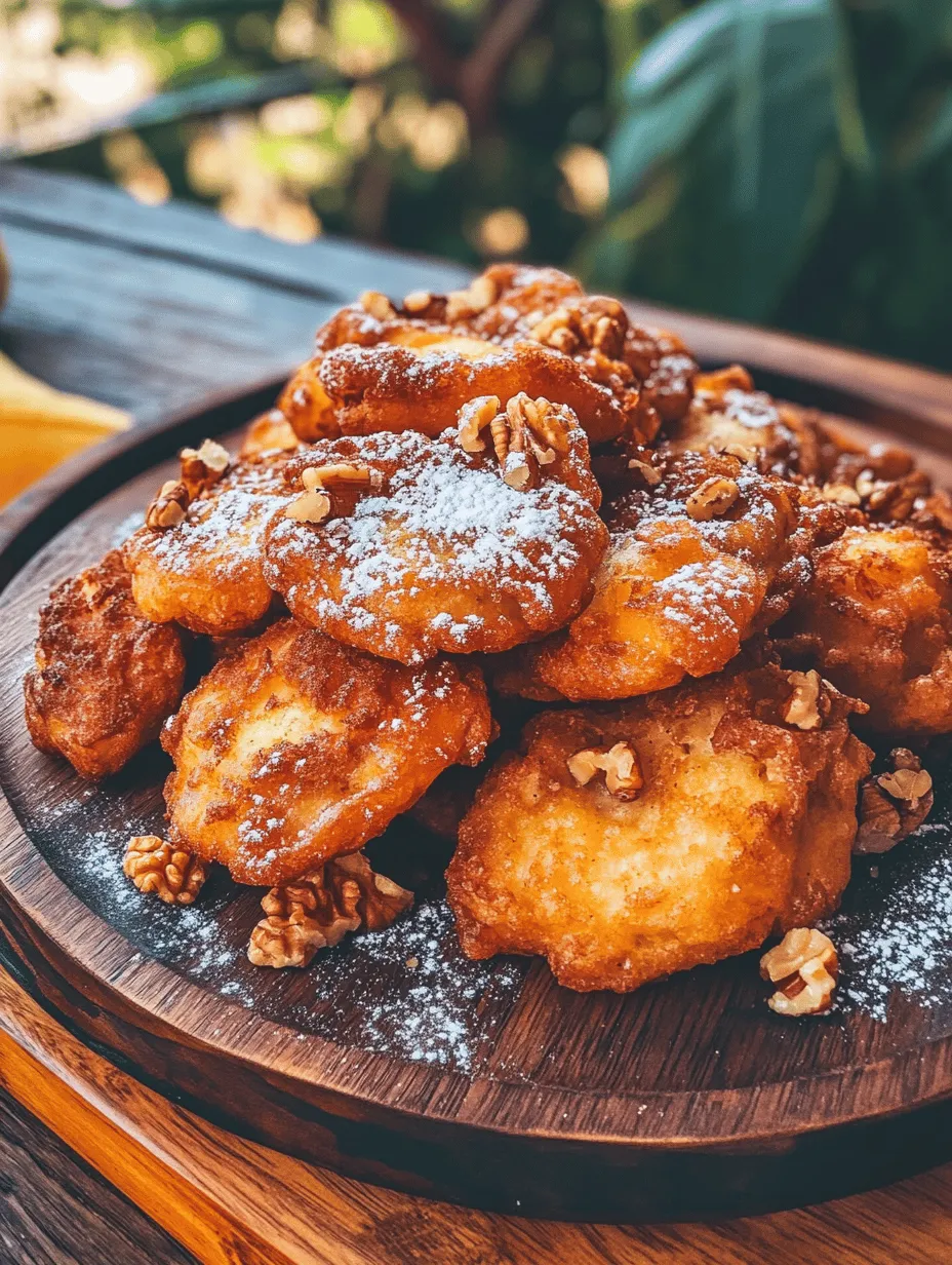 Banana fritters hold a special place in various culinary traditions around the world. From Southeast Asia to the Caribbean, different cultures have embraced this dish, each adding unique twists and flavors. In Indonesia, for example, banana fritters are known as "pisang goreng" and are often enjoyed as street food, fried to golden perfection and served with a sprinkle of sugar or a drizzle of syrup. In the Caribbean, similar fritters may be served with a side of honey or a dollop of ice cream, showcasing the dish's versatility and universal appeal.