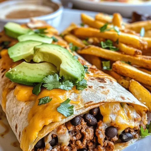 There's something uniquely satisfying about the experience of enjoying homemade comfort food. In the hustle and bustle of daily life, we often find ourselves yearning for a meal that not only fills our stomachs but also warms our hearts. Enter the Cheesy Beef Burritos served with Crispy Fries—a delightful combination that transforms a simple dinner into a memorable feast. This recipe embodies the joy of cooking at home, taking comfort food to new heights with a fusion of flavors and textures.