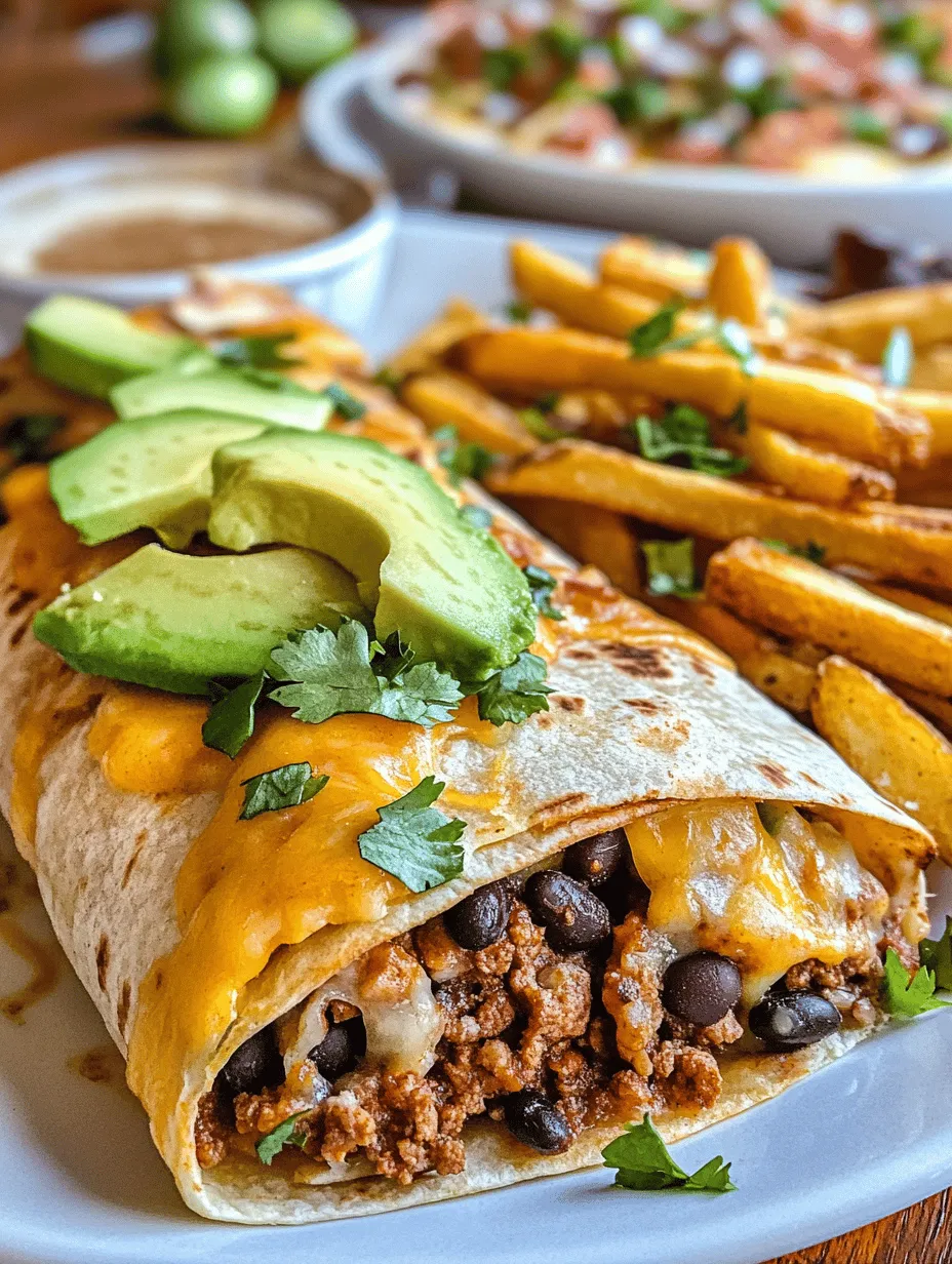 There's something uniquely satisfying about the experience of enjoying homemade comfort food. In the hustle and bustle of daily life, we often find ourselves yearning for a meal that not only fills our stomachs but also warms our hearts. Enter the Cheesy Beef Burritos served with Crispy Fries—a delightful combination that transforms a simple dinner into a memorable feast. This recipe embodies the joy of cooking at home, taking comfort food to new heights with a fusion of flavors and textures.