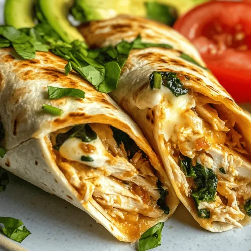 In contemporary cuisine, wraps have emerged as a beloved staple, cherished for their convenience, versatility, and ability to cater to a variety of taste preferences. Whether enjoyed as a quick lunch, a satisfying dinner, or a fun party appetizer, wraps offer an endless canvas for culinary creativity. Among the myriad of wrap recipes available, the Cheesy Garlic Chicken Wraps stand out as a delightful combination of comfort food and on-the-go convenience. This dish is not only quick to prepare but also packs a punch of flavor that appeals to both adults and children alike.