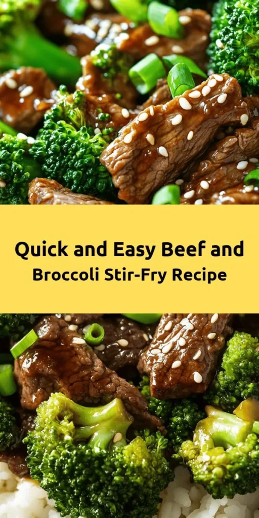 Sizzle up dinner with this delicious Sizzling Beef & Broccoli Delight! This quick and easy stir-fry features tender flank steak and vibrant broccoli, all coated in a savory sauce made with garlic, ginger, and soy. Perfect for a weeknight meal, it's ready in just 30 minutes and serves 4. Serve it over fluffy rice and garnish with sesame seeds and green onions for a wholesome feast that’s sure to impress!