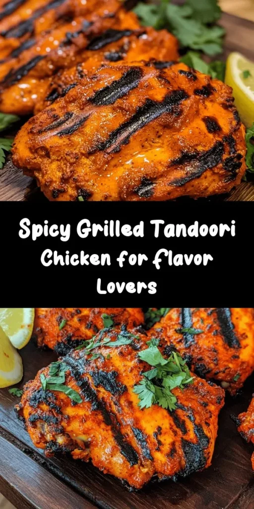 Elevate your grilling game with this flavorful Grilled Tandoori Chicken recipe! Marinated in a rich blend of yogurt, spices, and herbs, this dish brings an authentic taste to your backyard BBQ. With juicy, tender chicken thighs perfectly grilled and garnished with fresh cilantro and lemon, you’ll impress your guests and satisfy your cravings. Perfect served alongside naan or basmati rice, it’s a delightful meal for any occasion!