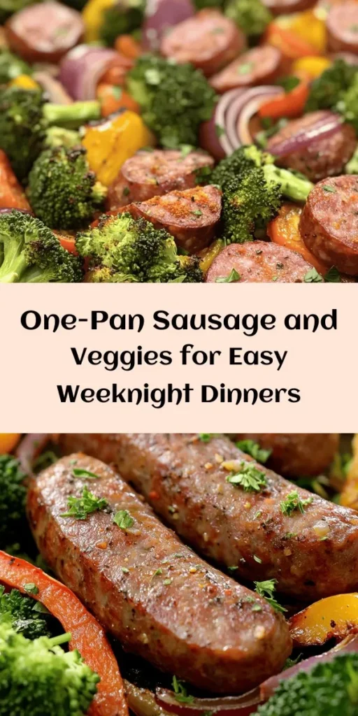 Discover the vibrant flavors of Sheet Pan Sausage and Veggies Delight! This easy recipe combines smoky sausage and colorful veggies like broccoli, red bell peppers, and red onion, all roasted to perfection. With just 10 minutes of prep and 30 minutes in the oven, you’ll have a wholesome meal that’s packed with flavor, thanks to seasonings like garlic powder and smoked paprika. Perfect for a busy weeknight dinner! Don’t forget the fresh parsley for a beautiful finish. Enjoy!
