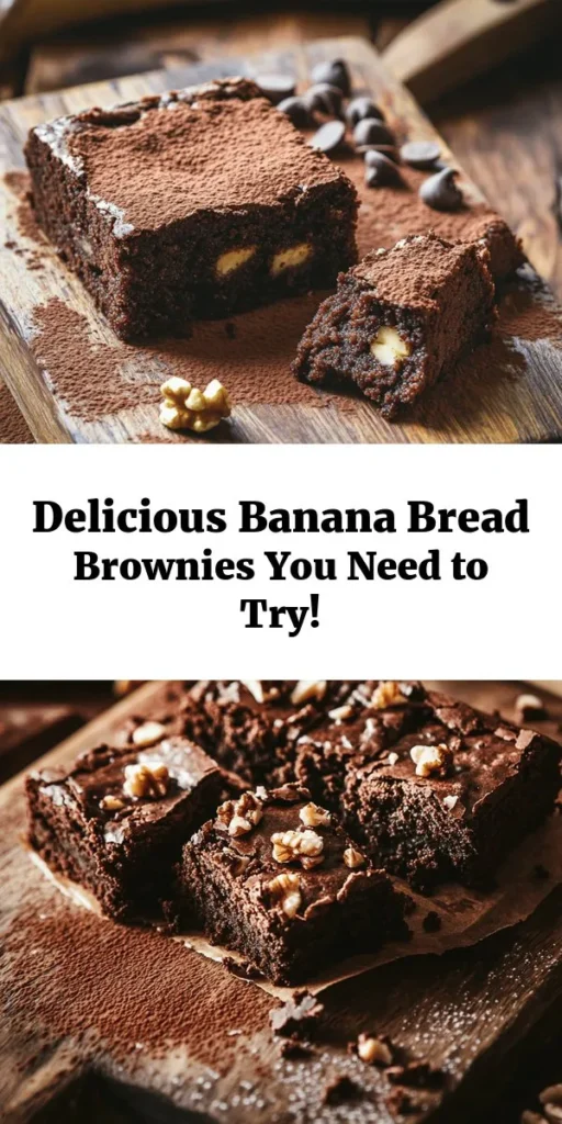Indulge in the perfect combination of flavors with these Banana Bread Brownies! Made with ripe bananas, rich cocoa, and a touch of sweetness from brown sugar, these brownies are a delightful twist on classic banana bread. Easy to make and ready in just 45 minutes, they can be customized with chocolate chips and nuts for added crunch. Whether for dessert or a snack, these fudgy treats are sure to impress everyone. Try them today!