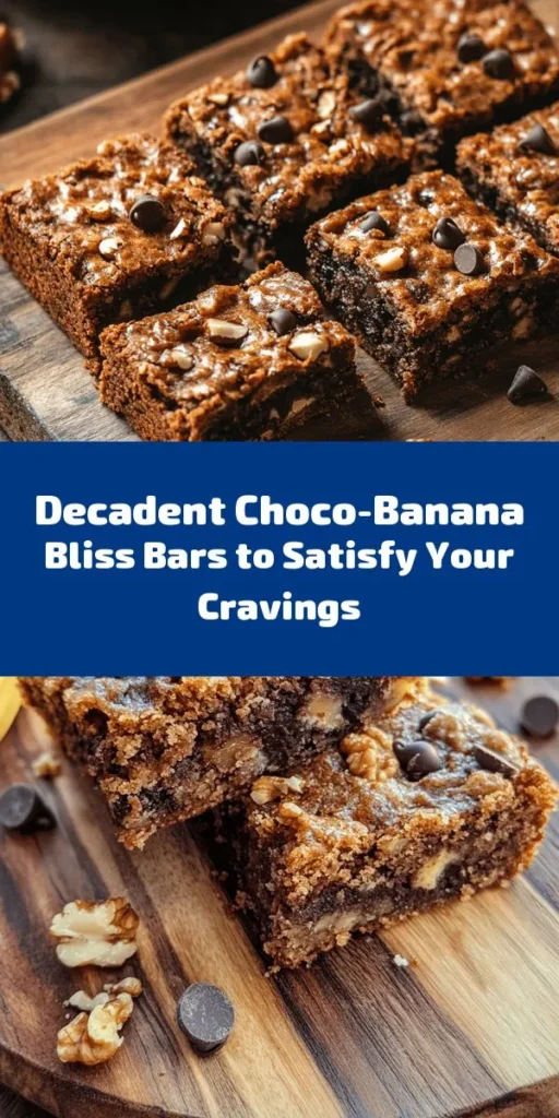 Indulge in these delightful Choco-Banana Bliss Bars that combine the rich flavors of ripe bananas and semi-sweet chocolate. With a prep time of just 10 minutes, you can whip up this simple yet scrumptious treat. Each bite is a perfect balance of sweetness and nuttiness, especially with optional walnuts for added crunch. Bake up a batch for your next gathering or as a wholesome snack. Enjoy these gooey, chocolatey bars that are sure to please everyone's taste buds!
