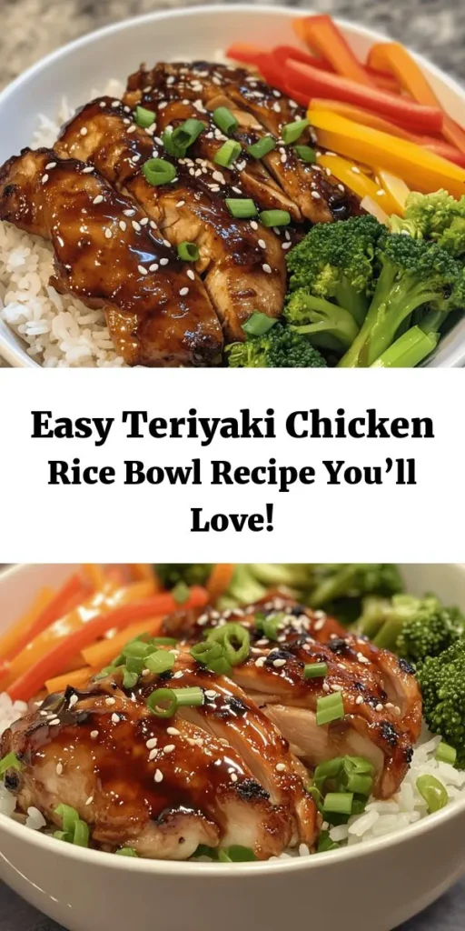 Savor the flavors of this delicious Teriyaki Chicken Rice Bowl! Made with juicy chicken marinated in a rich soy sauce blend, tender broccoli, bell peppers, and carrots, all served over fluffy jasmine rice. This meal is not only quick to prepare but also packed with flavor and nutrition. Perfect for a weeknight dinner or meal prep! Don’t forget to top it off with green onions and sesame seeds for that extra crunch. Enjoy your culinary journey!