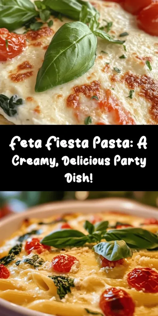 Get ready to elevate your pasta game with this Feta Fiesta Pasta! This delicious recipe features creamy baked feta, sweet cherry tomatoes, and fresh spinach, making it a colorful and tasty meal. Easily prepared in one baking dish, simply toss the ingredients together, bake, and combine with pasta for a satisfying dish. Perfect for weeknight dinners or entertaining, it's sure to impress! Ready in just 40 minutes, enjoy garnished with fresh basil and Parmesan.