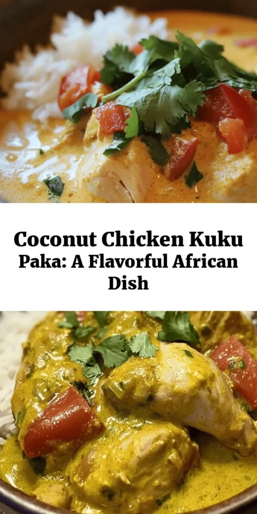Discover the vibrant flavors of East Africa with this delicious Kuku Paka recipe! Featuring tender chicken simmered in rich coconut milk and aromatic spices, it's a dish that brings comfort and warmth to any table. Marinate the chicken, sauté onions and garlic, and let everything meld together for a mouthwatering experience. Perfectly served over rice or with chapati, this easy recipe is sure to impress family and friends. Enjoy a taste of tradition today!