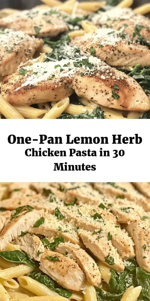Discover the deliciousness of this One-Pan Lemon Herb Chicken Pasta! With juicy chicken, zesty lemon, and fresh spinach, this dish is both vibrant and satisfying. Ready in just 30 minutes, it's perfect for busy weeknights. Cook pasta right in the skillet with aromatic herbs and creamy Parmesan for a meal that's packed with flavor and minimal cleanup. Serve it warm and watch your family fall in love with this flavorful twist on dinner!
