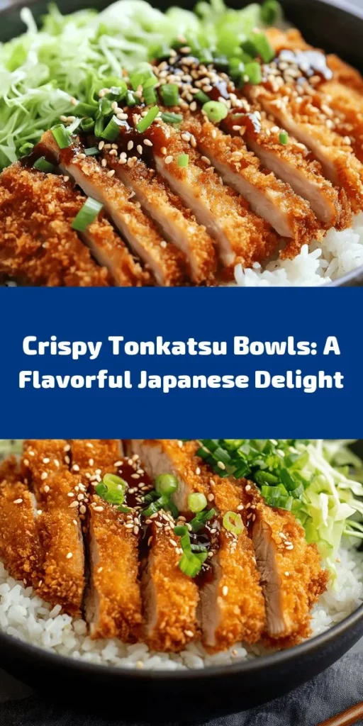 Elevate your dinner with these Crispy Tonkatsu Delight Bowls! Juicy breaded pork loin chops golden fried create the perfect contrast to tender Japanese rice and fresh cabbage. Drizzle with homemade tonkatsu sauce for a flavor explosion! This easy recipe is perfect for a cozy night in or impressing guests, and it only takes 45 minutes to create two delicious servings. Don't forget to garnish with green onions and sesame seeds for that extra touch!