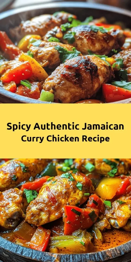 Transport your taste buds to Jamaica with this authentic curry chicken recipe! Bursting with vibrant flavors, this dish combines tender chicken marinated in Jamaican curry powder, allspice, and ginger, then simmered in coconut milk and chicken broth for a creamy finish. Spice it up with Scotch bonnet peppers or keep it mild! Perfectly paired with rice and peas or roti, this easy-to-make meal is sure to impress your family and friends. Enjoy a taste of the Caribbean today!