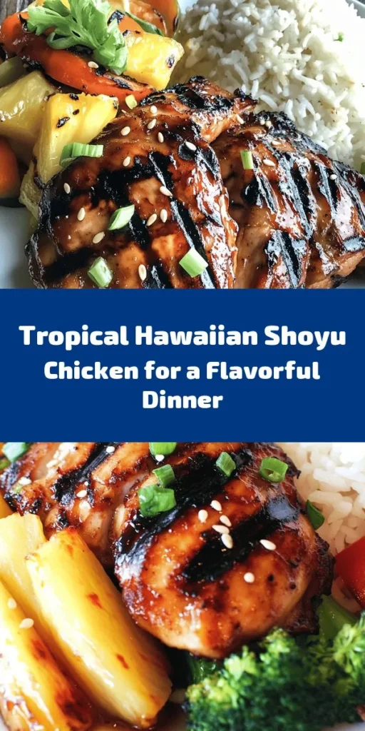 Experience a taste of the tropics with this delicious Hawaiian Shoyu Chicken recipe! Marinated in a savory blend of soy sauce, brown sugar, and pineapple juice, this dish is bursting with flavor. Perfectly grilled or baked to juicy perfection, it’s easy to make and sure to impress. Garnish with fresh green onions and sesame seeds, and serve alongside steamed rice for a meal that feels like a tropical getaway. Ideal for family dinners or BBQs!