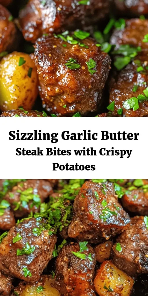 Savor the deliciousness of Garlic Butter Steak Bites & Potatoes Delight! This easy recipe combines tender sirloin steak and crispy baby potatoes, all bathed in a rich garlic butter sauce. Perfect for a quick weeknight dinner or a special occasion, it’s ready in just 30 minutes! Seasoned with fresh herbs like rosemary and thyme, it’s a meal that will impress your family and friends. Don’t forget to garnish with parsley for that extra touch!