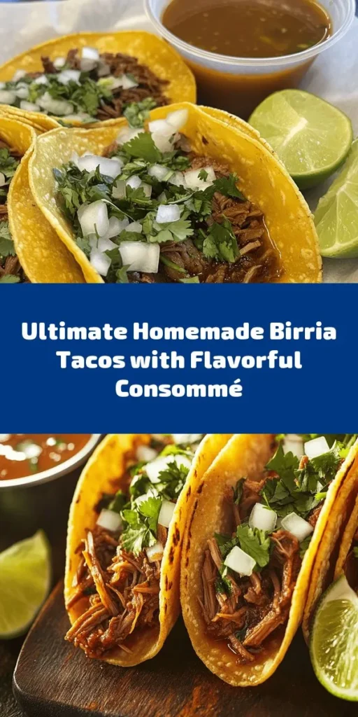 Get ready for a taste sensation with these My Fave Birria Tacos! This flavorful recipe features tender beef chuck and short ribs marinated in a rich blend of spices and dried chiles. After simmering, the meat is shredded and served in crispy corn tortillas, perfect for dipping in a delicious consommé. Garnished with fresh cilantro and onions, these tacos are a crowd-pleaser for any occasion. Perfect for sharing with friends and family!