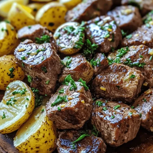 The rising popularity of Garlic Butter Steak Bites and Potatoes in home cooking is no surprise. This dish strikes a perfect balance between hearty ingredients and comforting flavors, making it suitable for various palates. Whether you’re a meat lover craving tender steak or a potato enthusiast who enjoys crispy yet creamy bites, this recipe caters to everyone’s taste.