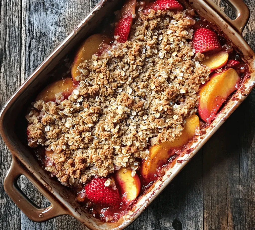 There's something irresistibly comforting about a warm, homemade dessert that showcases the beauty of seasonal fruits. The Delightful Strawberry Peach Crisp is a perfect embodiment of this sentiment, combining the luscious sweetness of ripe strawberries with the fragrant, juicy essence of fresh peaches. This dish is not only a visual delight but also a treat for the taste buds, offering a perfect balance of flavors and textures that makes it a favorite among dessert lovers.