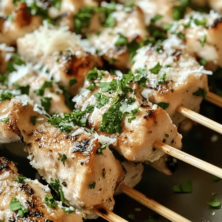 Skewers have long been a beloved staple in cuisines worldwide, offering a versatile and fun way to prepare and enjoy a variety of ingredients. From the aromatic satays of Southeast Asia to the vibrant kebabs of the Middle East, skewers bring together flavors, textures, and colors that tantalize the taste buds. Among the myriad of options, Garlic Parmesan Chicken Skewers stand out as a delightful choice that combines the savory richness of garlic and cheese with the juicy tenderness of chicken. This dish is not only easy to prepare, making it ideal for both novice cooks and experienced chefs, but it also serves as a fantastic option for various occasions, be it a casual family dinner, a summer barbecue, or a festive gathering with friends.