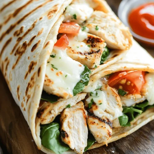If you’re seeking a dish that combines bold flavors with satisfying textures, look no further than the delightful cheesy garlic chicken wraps. This recipe marries tender chicken breasts marinated in rich garlic butter with a medley of fresh vegetables and melted cheeses, all enveloped in a soft tortilla. Ideal for a quick weeknight dinner, a crowd-pleasing lunch, or even an outdoor picnic, these wraps promise to be a hit on any occasion.