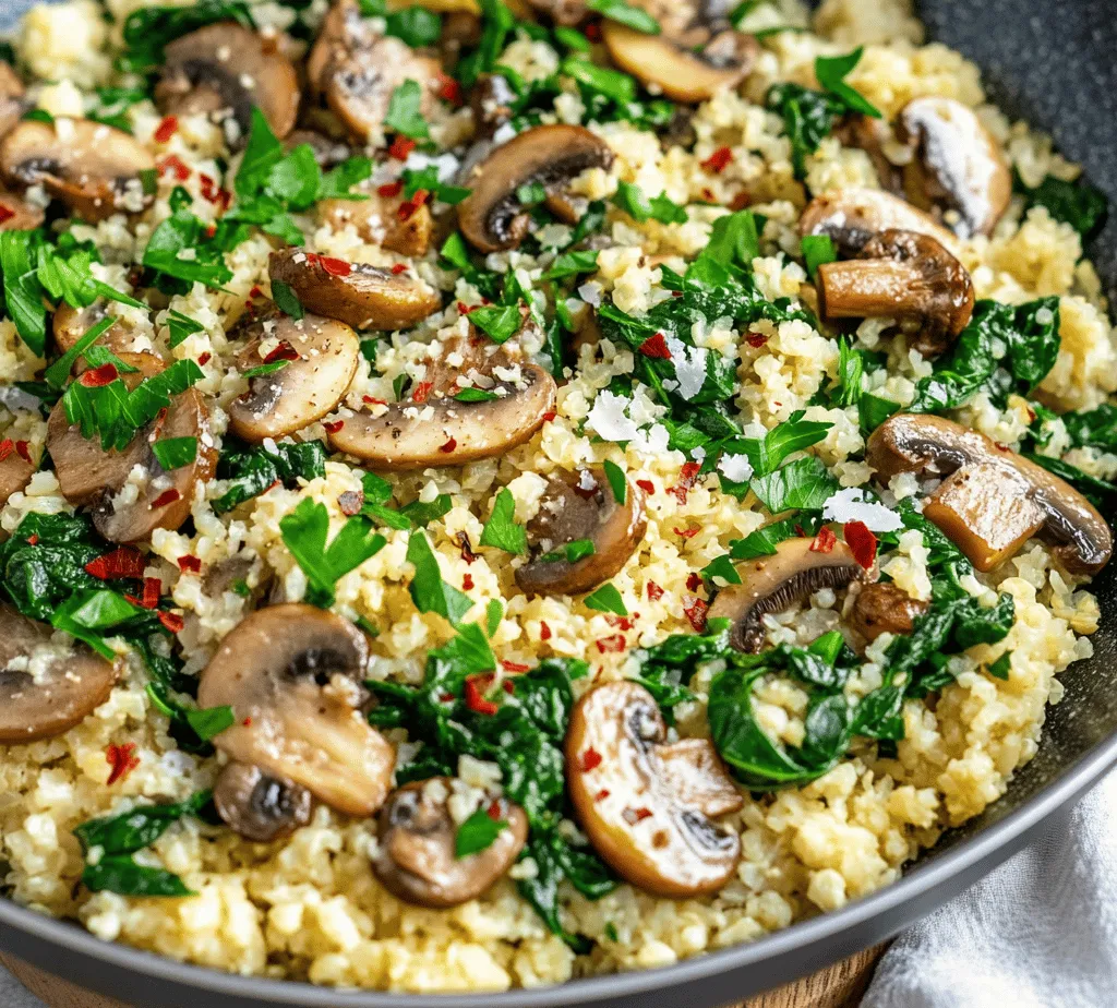 In today’s health-conscious world, finding satisfying and nutritious meals can be a challenge, especially for those following a low-carb lifestyle. With the rise of dietary trends emphasizing the reduction of carbohydrate intake, many individuals seek alternatives that are both healthy and delicious. Enter the Low Carb Mushroom & Spinach Cauliflower Rice—a dish that not only meets your dietary needs but also pleases your palate. Packed with flavors and nutrients, this recipe showcases the versatility of cauliflower as a rice alternative, making it an ideal choice for anyone looking to reduce their carbohydrate intake without sacrificing taste.