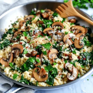 In today’s health-conscious world, finding satisfying and nutritious meals can be a challenge, especially for those following a low-carb lifestyle. With the rise of dietary trends emphasizing the reduction of carbohydrate intake, many individuals seek alternatives that are both healthy and delicious. Enter the Low Carb Mushroom & Spinach Cauliflower Rice—a dish that not only meets your dietary needs but also pleases your palate. Packed with flavors and nutrients, this recipe showcases the versatility of cauliflower as a rice alternative, making it an ideal choice for anyone looking to reduce their carbohydrate intake without sacrificing taste.