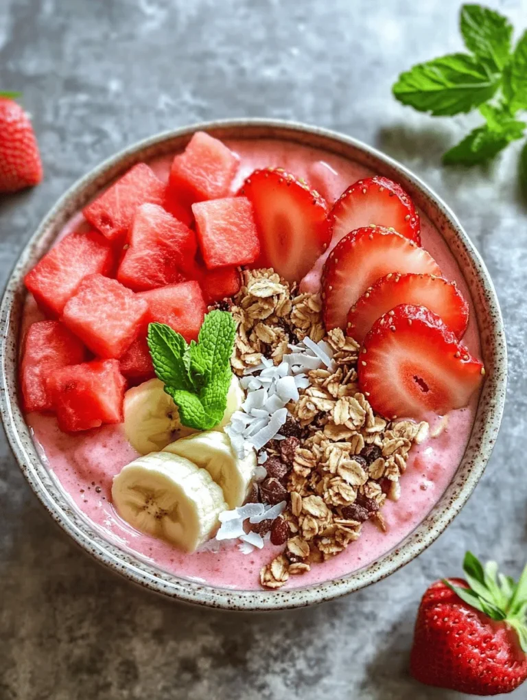 In recent years, smoothie bowls have surged in popularity as a vibrant and nutritious breakfast or snack option. These delightful creations are not only visually appealing but also provide a quick and easy way to incorporate a variety of fruits into your diet. One standout recipe that perfectly embodies the essence of summer is the Refreshing Watermelon and Strawberry Smoothie Bowl. Bursting with color and flavor, this smoothie bowl offers a revitalizing taste that is sure to awaken your senses.