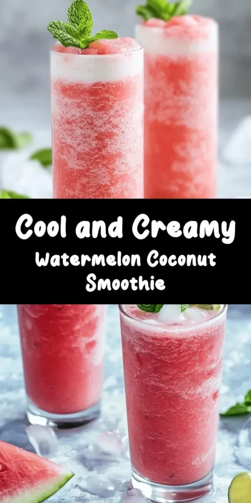 Quench your thirst with this refreshing watermelon smoothie! Made with vibrant watermelon, coconut water, and creamy Greek yogurt, this delightful drink is perfect for hot days. A splash of lime juice adds zing, while mint leaves provide a fresh finish. Easy to whip up in just 10 minutes, it’s a delicious way to hydrate. Whether enjoyed by the pool or as a quick breakfast, this smoothie is sure to impress. Try it today and savor the flavors of summer!