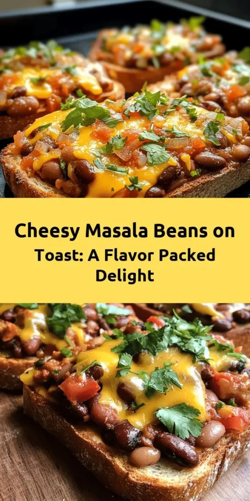 Discover a delicious twist on toast with Cheesy Masala Beans! This hearty recipe combines mixed beans with aromatic spices like cumin and garam masala, topped off with gooey cheddar cheese. Perfect for brunch or a quick weeknight dinner, it's easy to make in just 30 minutes. Serve it on toasted whole grain or sourdough bread for a satisfying meal. Garnish with fresh coriander for an extra pop of flavor. Enjoy this flavorful fusion on your next culinary adventure!