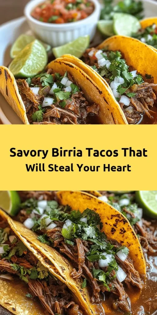 Indulge in the flavors of my favorite Birria Tacos! These mouthwatering tacos are made with tender beef chuck and shank, simmered in a rich, aromatic sauce crafted from guajillo and ancho chiles, garlic, and spices. Slow-cooked to perfection, they are shredded and served in warm corn tortillas with fresh cilantro, diced onion, and a squeeze of lime. Perfect for gatherings or a cozy night in! Try this delicious recipe and elevate your taco game.