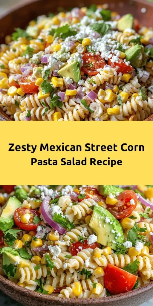 Dive into a flavor fiesta with this Mexican Street Corn Pasta Salad! Bursting with grilled corn, bell peppers, cherry tomatoes, and creamy avocado, it’s the perfect blend of freshness and zest. Tossed in a tangy lime dressing and topped with crumbled cotija cheese, this salad is a delicious side or light main dish. Quick to prep and full of vibrant flavors, it’s ideal for picnics, barbecues, or just a sunny day. Enjoy every bite!