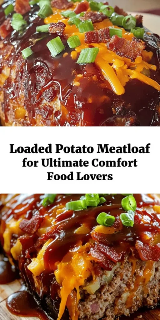 Indulge in the ultimate comfort food with this Loaded Potato Meatloaf recipe! Combining ground beef, creamy mashed potatoes, and gooey cheddar cheese, this dish is a savory delight. Topped with barbecue sauce and packed with flavor from green onions and spices, it's perfect for family dinners. Easy to prepare, it takes just 15 minutes of prep time and bakes to perfection in 1 hour. Serve it warm and watch everyone ask for seconds!