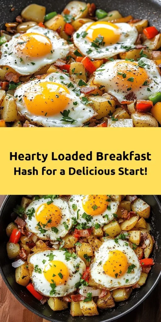 Start your day with this easy and delicious Loaded Breakfast Hash! Featuring crispy bacon, colorful bell peppers, and perfectly cooked eggs, this hearty dish is packed with flavor. Simply sauté diced potatoes, add your favorite veggies, and top with eggs and melted cheddar cheese for a satisfying breakfast. Ready in just 30 minutes, it’s perfect for busy mornings or weekend brunches. Don’t forget to garnish with fresh parsley for that extra touch!