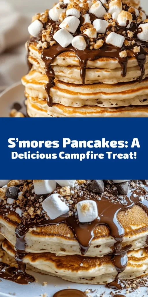 Start your morning off right with these delicious S’mores Pancakes! Perfectly fluffy and packed with mini marshmallows, chocolate chips, and crushed graham crackers, each bite is a delightful taste of the classic campfire treat. Easy to make in just 30 minutes, these pancakes can be topped with even more marshmallows and chocolate for a gooey indulgence. Gather your ingredients and treat yourself to a sweet breakfast that everyone will love!